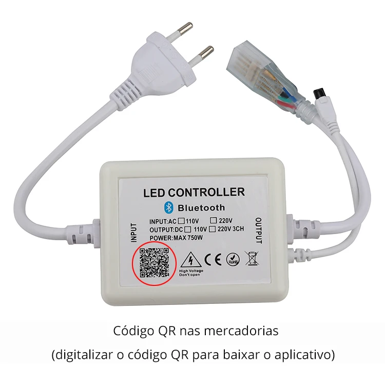 Tira do Diodo Emissor de Luz de Alto App e Remoto Rgb Brilho 220 v Tira Conduzida Impermeável 220 v 120 Leds e m Fita Fita Ledstrip Smd5050 il 7 Tiras de LED