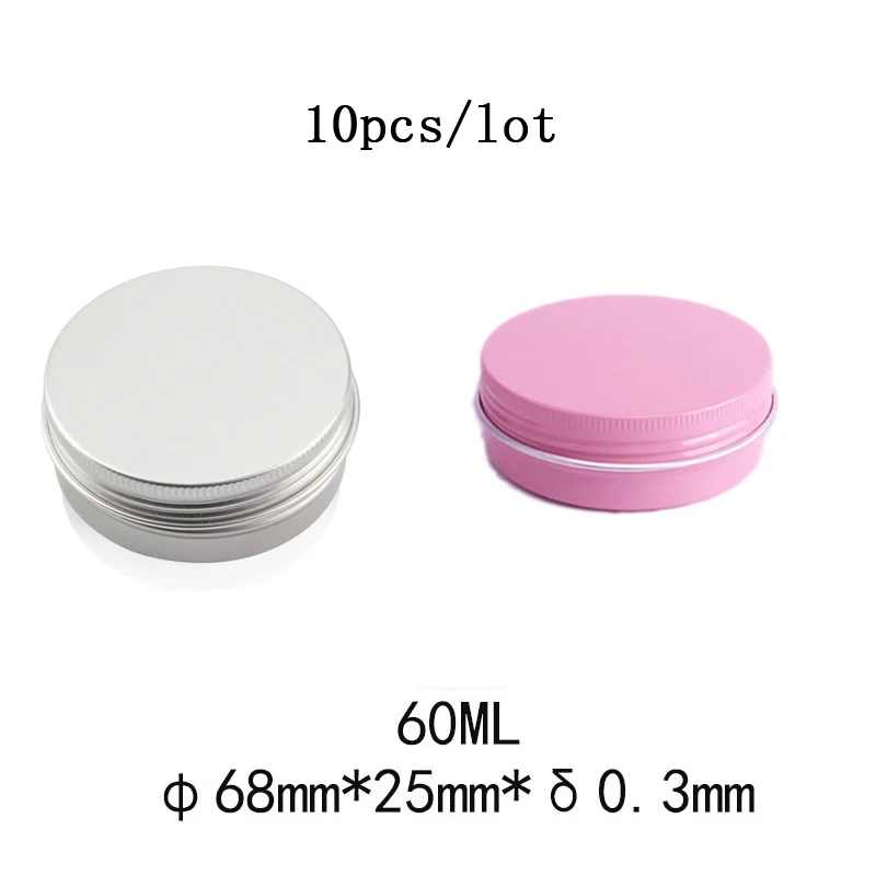 

60ML Tea Jars Portable Storage Box Case Sealed Jar Jewelry Storage Organizer Box Aluminum Gift Box Cosmetic Tin Jar Oil Wax