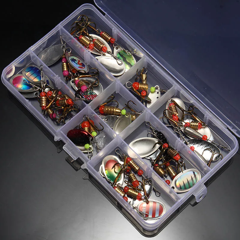 

31pcs/Set Colorful Metal Fishing Lures Spinner Baits Bass Tackle Tools MSD-ING