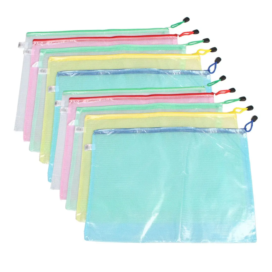 

BLEL Hot 10 Pcs Netting Surface A3 Document File Holder Zipper Bag Multicolor