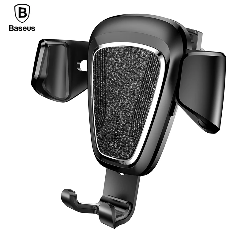 Baseus Leather Car Phone Holder Stand For iPhone 8 7 6 6S Plus Air Vent Mount Holder Car Mobile Phone Stand For Samsung S8 S7 S6