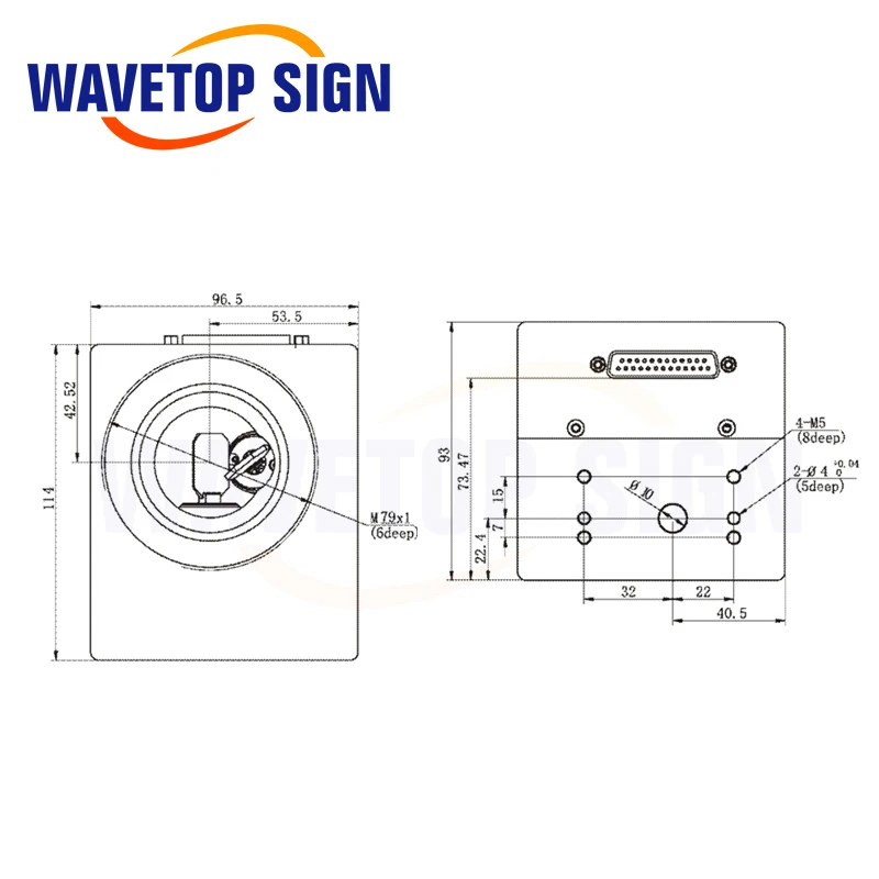 WaveTopSign 1064nm волоконный лазерный высокоскоростной сканирующий Galvo головной вход Aperture10mm Гальванометр сканер с блоком питания