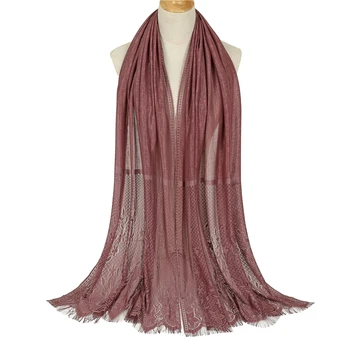 

Solid Lace Headband 2020 New Winter Scarf Women Elegant Floral Print Hollow Out Shawls And Wraps Femme Hijab Pashmina Echarpe