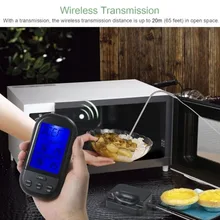 Wireless Digital BBQ Kitchen Thermometer with Probe Oven Food Cooking Grill Smoker Meat Thermometer Timer Temperature Alarm digital rf wireless food meat thermometer upgrade double probes temperature timer alarm oven bbq grill kitchen thermometer