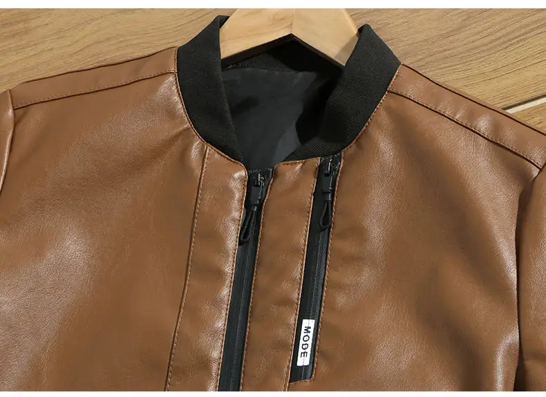 Leather Jackets Mens Winter Autumn Male Motorcycle Leather Jacket High Quality PU Spring Coats Man Black Blue Brown Red 2018 4XL 5