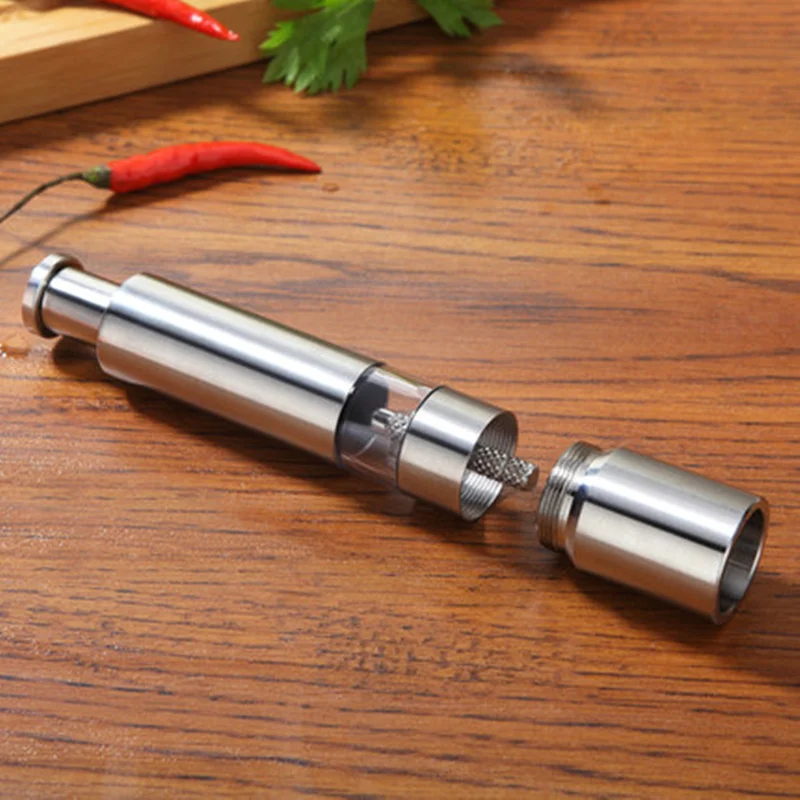 Stainless Steel Manual Pepper Mill Salt Pepper Grinder muller Thumb Push Sprayer Grind Stick cooking tools kitchen accessories Stainless Steel Manual Pepper Mill Salt Pepper Grinder muller Thumb Push Sprayer Grind Stick cooking tools kitchen accessories