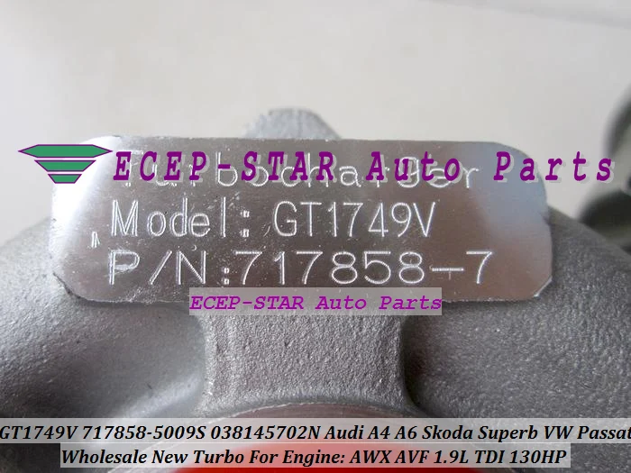 GT1749V 717858-5008S 717858-5009S 038145702N for AUDI A4 A6 SKODA Superb VW PASSAT TDI 1.9L 130HP AWX AVF turbocharger (6)