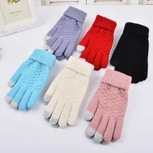 Новое поступление года осень и зима Для женщин тепло Прихватки для мангала наручные Длина прекрасный жаккардовые Magic Обувь для девочек Вязание теплые Сенсорный экран Прихватки для мангала