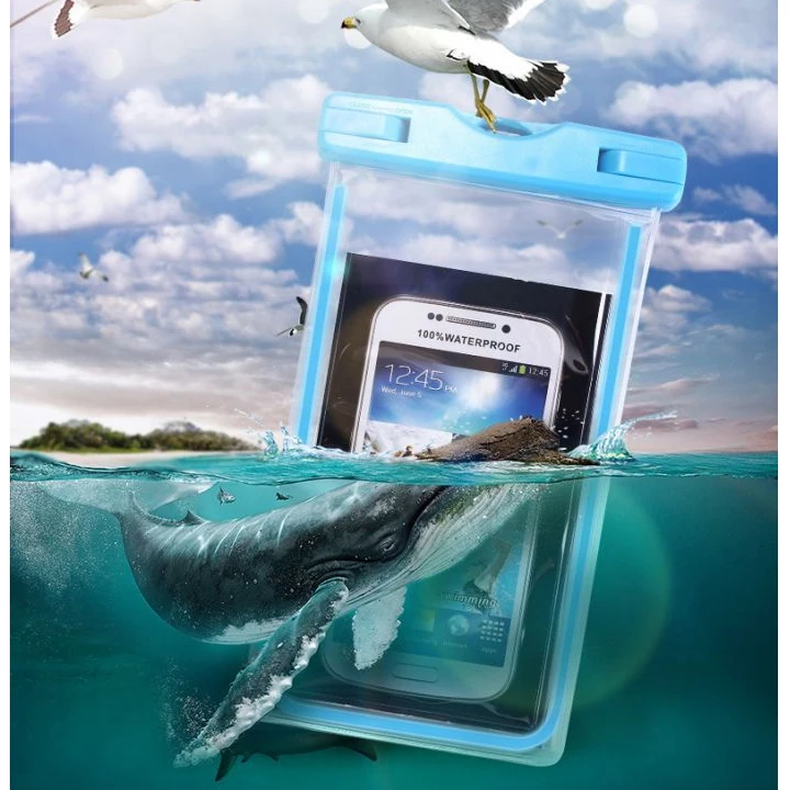 

Universal waterproof phone bag transparent touchable pouch beach Underwater for outdoor sports