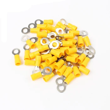 

40PCS RV5.5-6 Yellow Ring insulated terminal cable Crimp Terminal suit 4-6mm2 Cable Wire Connector