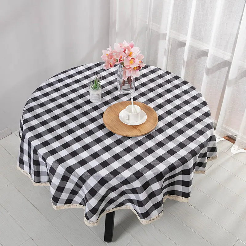 

Modern Decorative Table Cloth Black-And-White Lattice Tablecloth Home Kitchen Table Cloths Party Banquet Dining Table Cover