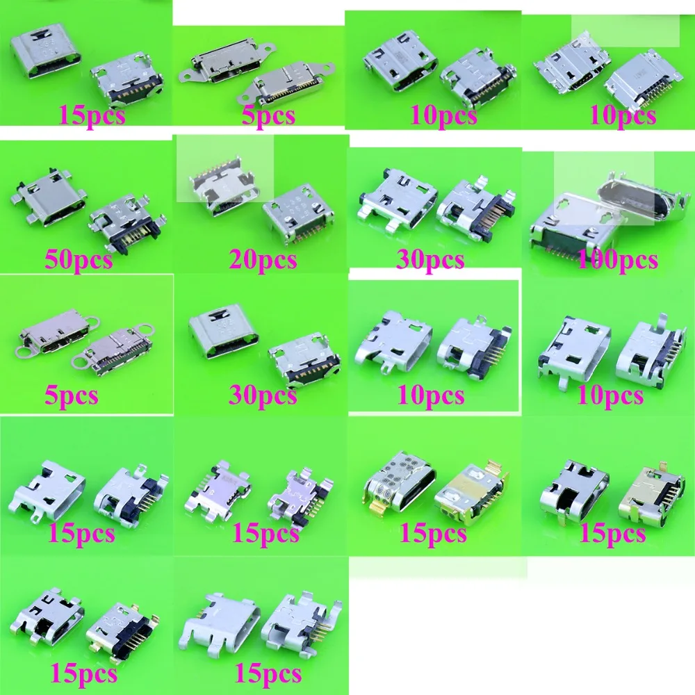 

Micro USB Female Charging CSockect Jack For Sony for Samsung for Huawei USB Charging Repair Parts Micro USB Jack