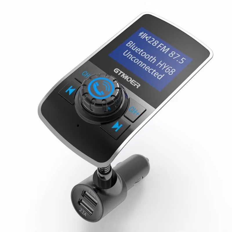 Jajabor Bluetooth гарнитура для авто Handsfree fm-передатчик MP3 плеера 1.44 дюймов больше Экран 5 В 3.1a Dual USB Автомобильное Зарядное устройство