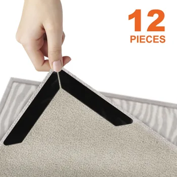 

12pcs Traceless Reusable Carpet Anti-slip Sticker Rug Grippers Mat Pads Tape Home Carpet Fixer Grippers