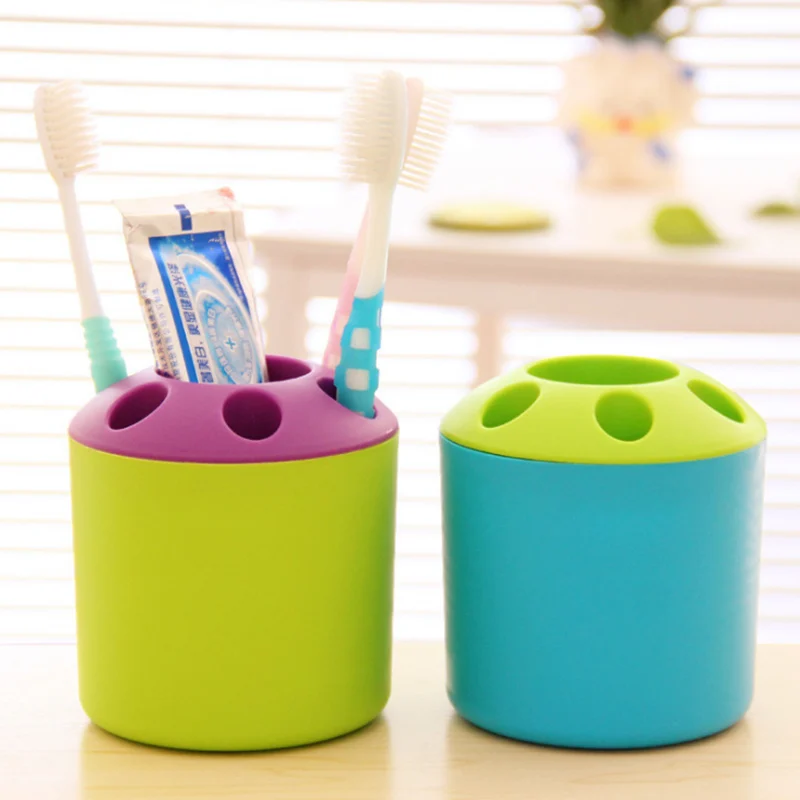 Цветной перфорированный пластиковый держатель для зубных щеток для зубной щетки многофункциональные бочки для хранения настольный держатель для ручек 6 цветов
