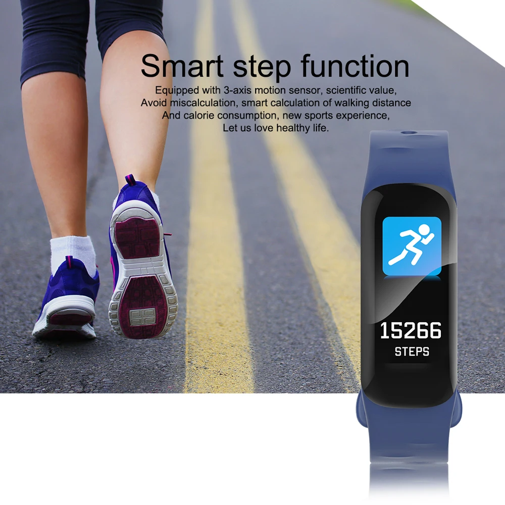 C1s Smart Pedomete Для мужчин Для женщин здоровый лечебный браслет сердечного ритма и крови Давление мониторинга BT шаг двигаться Для мужчин t