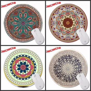 

Persian Carpet Prints Computer Gaming Round Mouse Pad Gamer Play Mats Customization Supported Decorate Desk 200*200*2CM