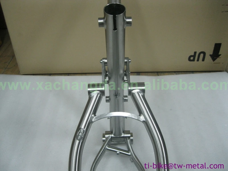 Excellent Bicycle Frame Suspension Titanium High Quality Titanium Full Suspension Bicycle Frames with Hand Brush Finished China Bike Frame 5