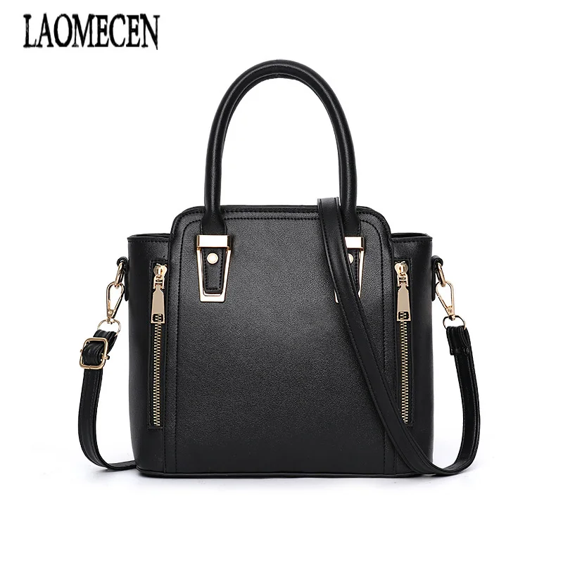 Quality Fashion Women Fake Designer Handbags Alloy Zipper Tote Bag Solid Leather Shoulder Brand ...