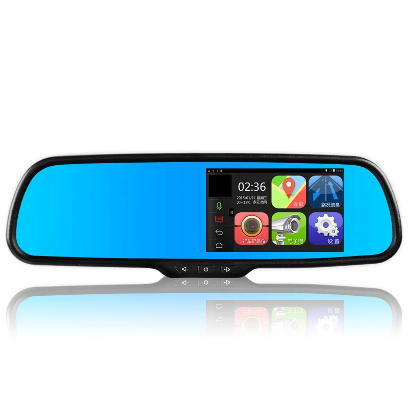 Intelligent car rearview mirror Special tachograph double lens navigation font b electronic b font dog 1080p