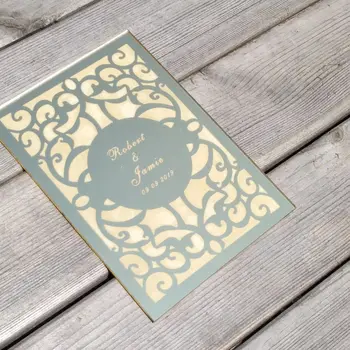 

Customized Mirror Cover Guest Book Personalized Guest Book Album Hollow-out Cover Wedding Party Check in Book Party Favor
