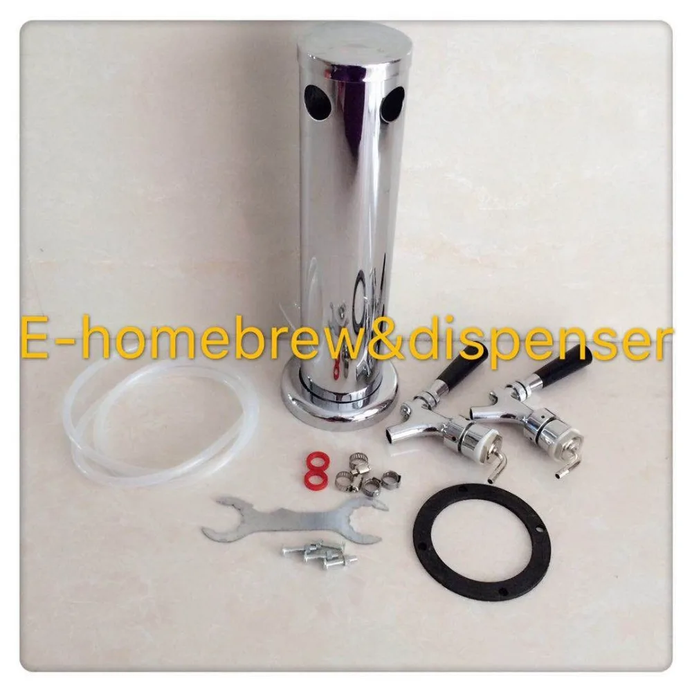 Two Way Column Beer Tower Beer Dispenser Stainless Steel Material Beer Tower Brass Tap for Bar Or Homebrew Dispenser beer brewing accessories