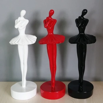 

Modern Resin Home Decor Crafts Beauty Single Dancer Ballet Dancer Figurine Decoration American Style Living Room Manualidades