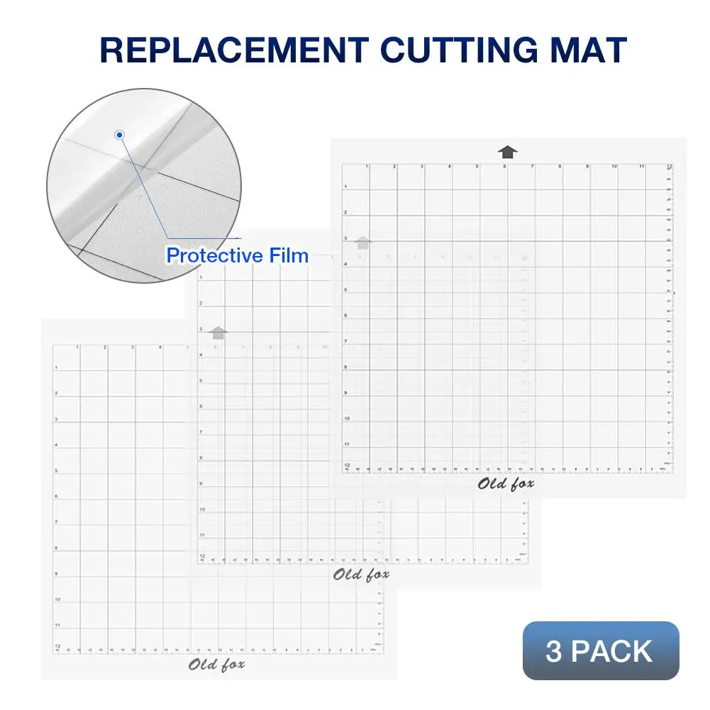 3PCS 12inch Replacement Cutting Mat PP Transparent Adhesive Mat with