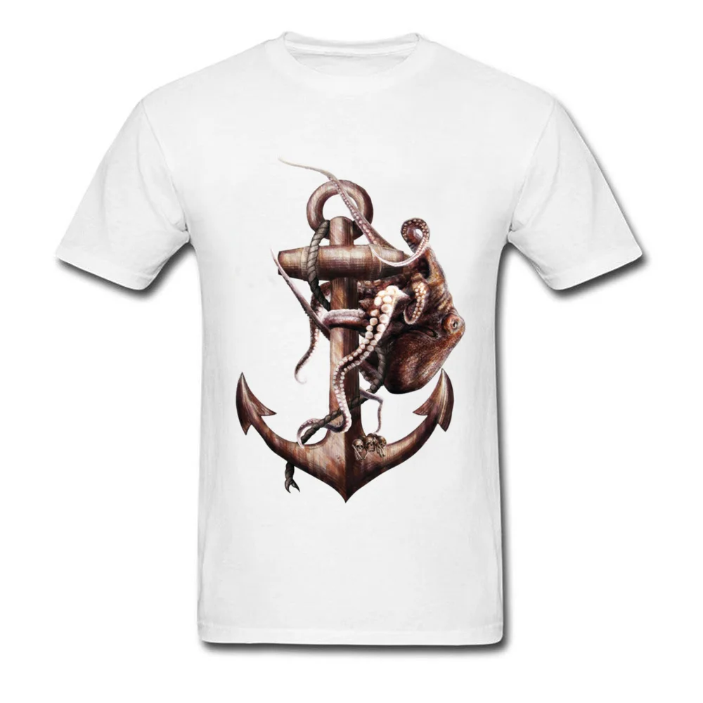

Give Life Back To The Sea 2018 Men T-shirt Punk Octopus Painting Cool White T Shirt Cartoon Skull Vintage Top Tee
