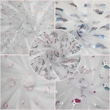 YWCOOL Высококачественная вышитая ткань для ткани тонкая сеточная ткань нейлон мягкая ткань для тюля украшение для платья-пачки