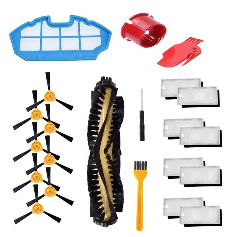 

Accessories Kit For Ecovacs Deebot N79S Deebot N79 Robotic Vacuum Replacement, 1 Main Brush, 8 Filters, 8 Side Brushes, 1 Prim
