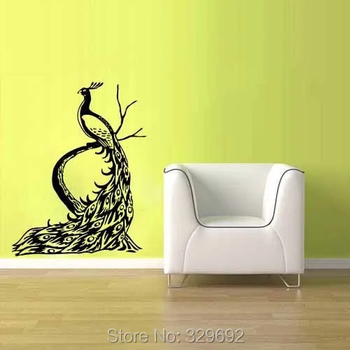 free shipping peacock bird wall vinyl stickers decals home decor art bedroom design mural - Wall Vinyl Designs free shipping peacock bird wall vinyl stickers decals home decor art bedroom design mural - Wall Vinyl Designs