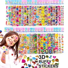 Naklejki dla dzieci 40 20 różnych arkuszy 3D Puffy luzem naklejki dla dziewczyny chłopiec prezent urodzinowy Scrapbooking nauczyciele zwierzęta Cartoon