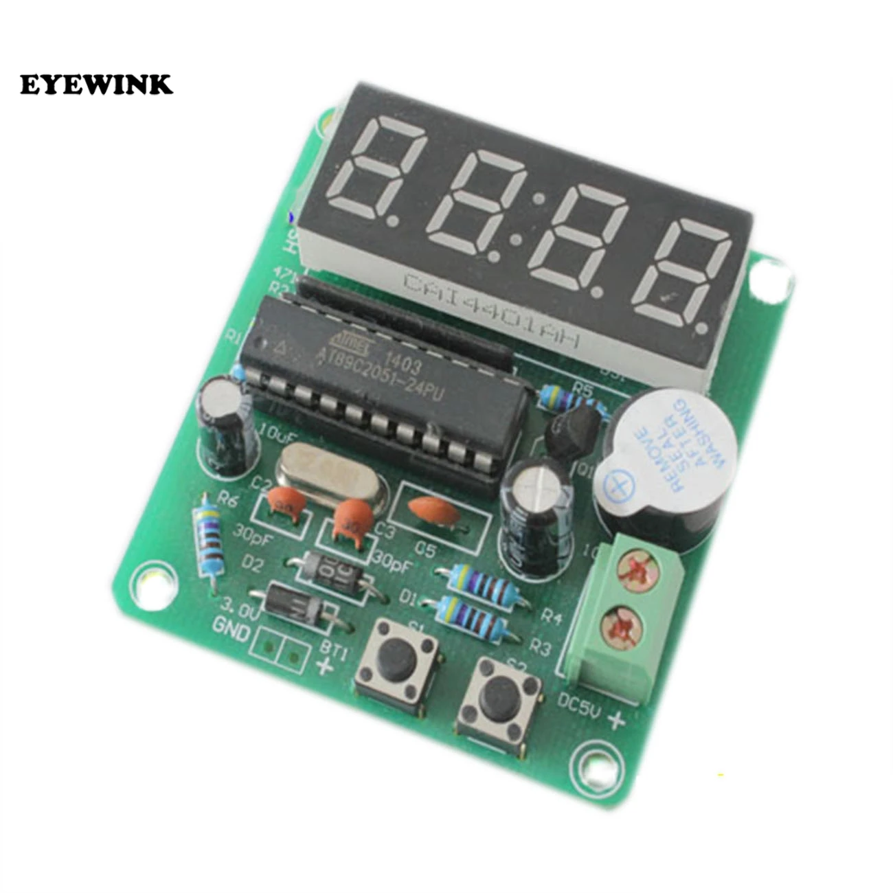 AT89C2051 цифровой светодиодный дисплей 4 бит электронные часы набор для