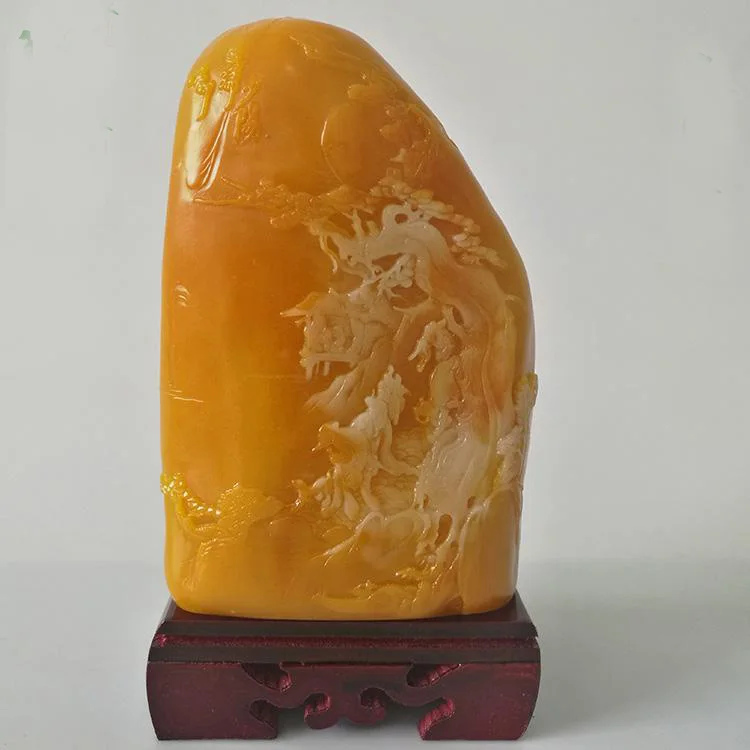 

20CM TALL # 2019 Asia HOME lobby Company SHOP efficacious Talisman Mascot landscape jade carving Sculpture FENG SHUI statue