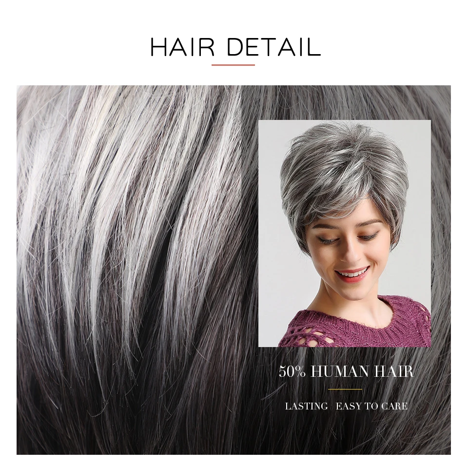 Inhair Cube 10 дюймов 50% человеческие волосы синтетические женские парики натуральные