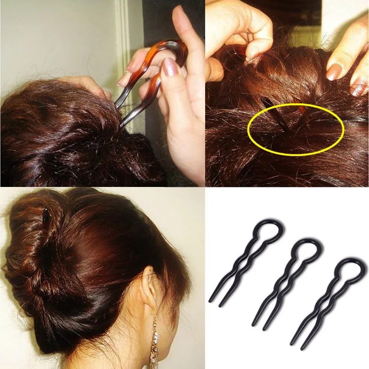 6 шт./лот ABS Япония OL Избранное U форма заколки для волос зажим для волос пластиковые вилки аксессуары для укладки волос для женщин