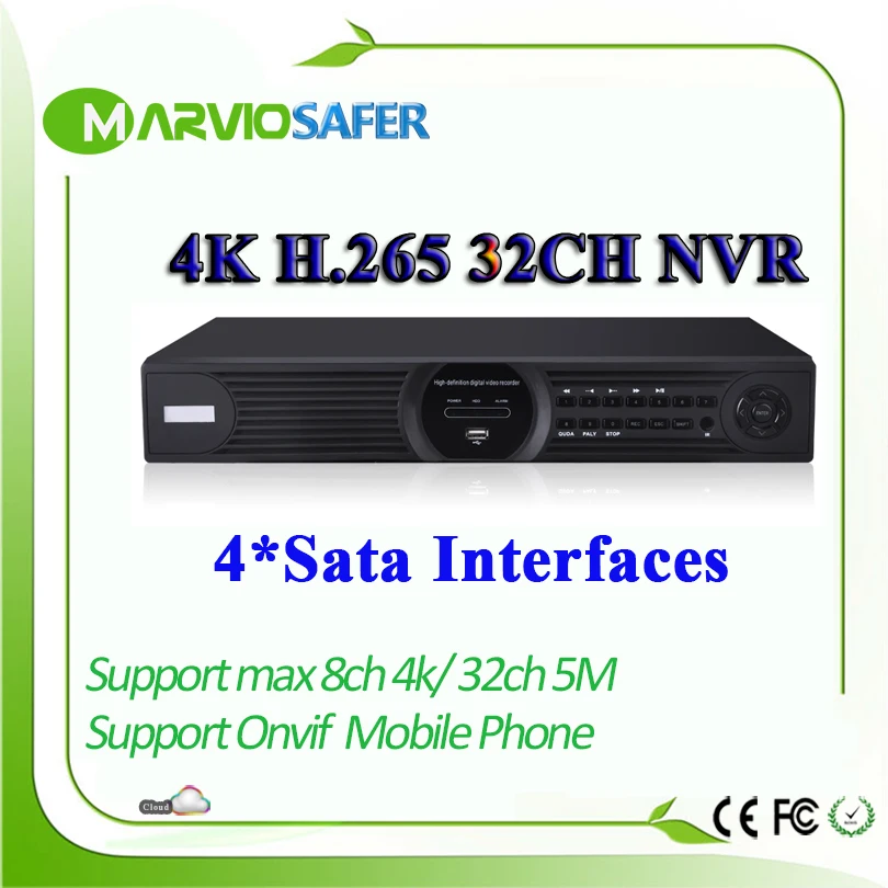 

New H.265/H.264 24ch / 32ch channel 4K NVR Network IP Camera Video Surveillance Recorder Max 4K HIMI Output Onvif 4 Sata Ports