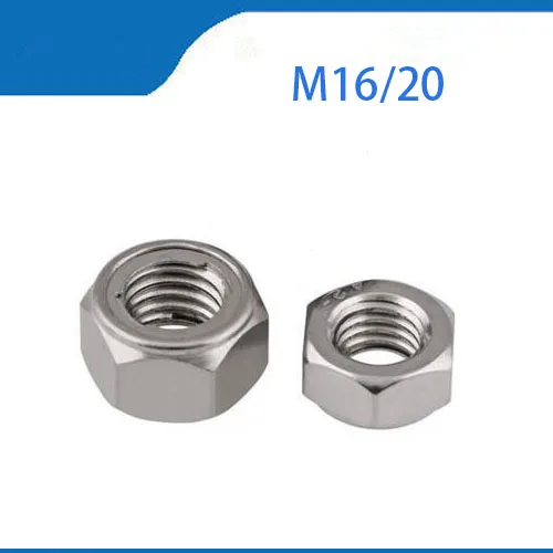 

Free Shipping 2pcs Metric M16/20 304 Stainless Steel Metal Lock Insert Nuts 2Pcs/Lot