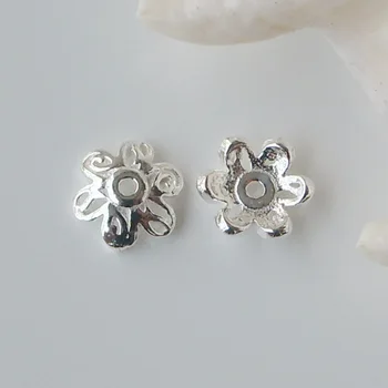 

solid 925 sterling sliver bead caps,fancy flower beadcaps for loose beads, 1 piece