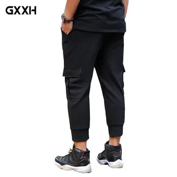 

Large size loose Casual pants spring and summer men's black plus fertilizer to increase Stretch pants Size XXL-4XL 5XL 6XL