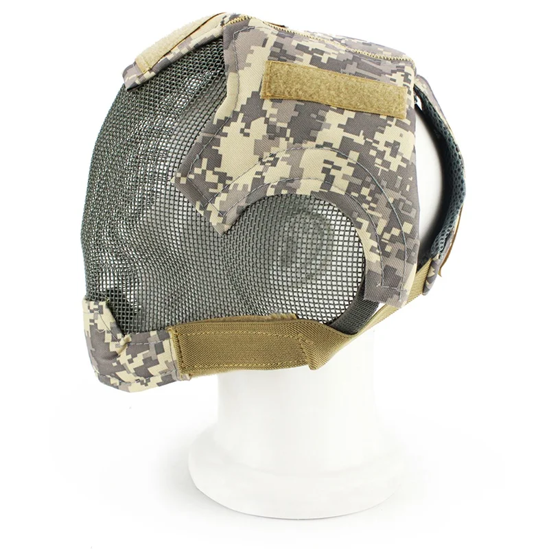Наружная маска для страйкбола, полная маска для лица, военная игра, стальная сетка, защитная маска для головы, тактические маски с полным покрытием - Цвет: ACU