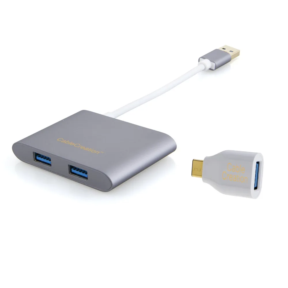Кабель USB C концентратор Тип к TF/Micro SD и MMC кардридер + 2 3 0 адаптер серый/золотой| |