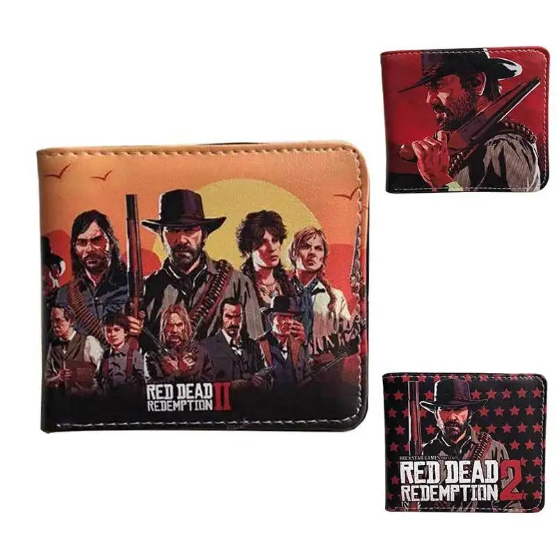 

Game Red Dead Redemption Short Wallet 2-fold Men Wallets Creative Gift PU Leather Purse with Card Holder Zipper Coin Pocket