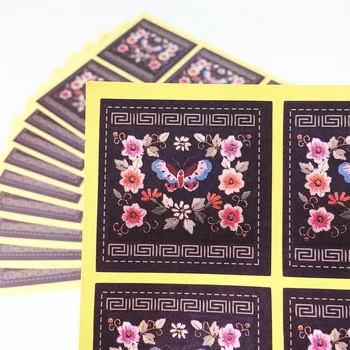 

60 Pcs/lot Vintage eastern embroidery Butterfly Flower Sealing Sticker Chinese Style Scrapbook DIY Gifts Baking Decoration label