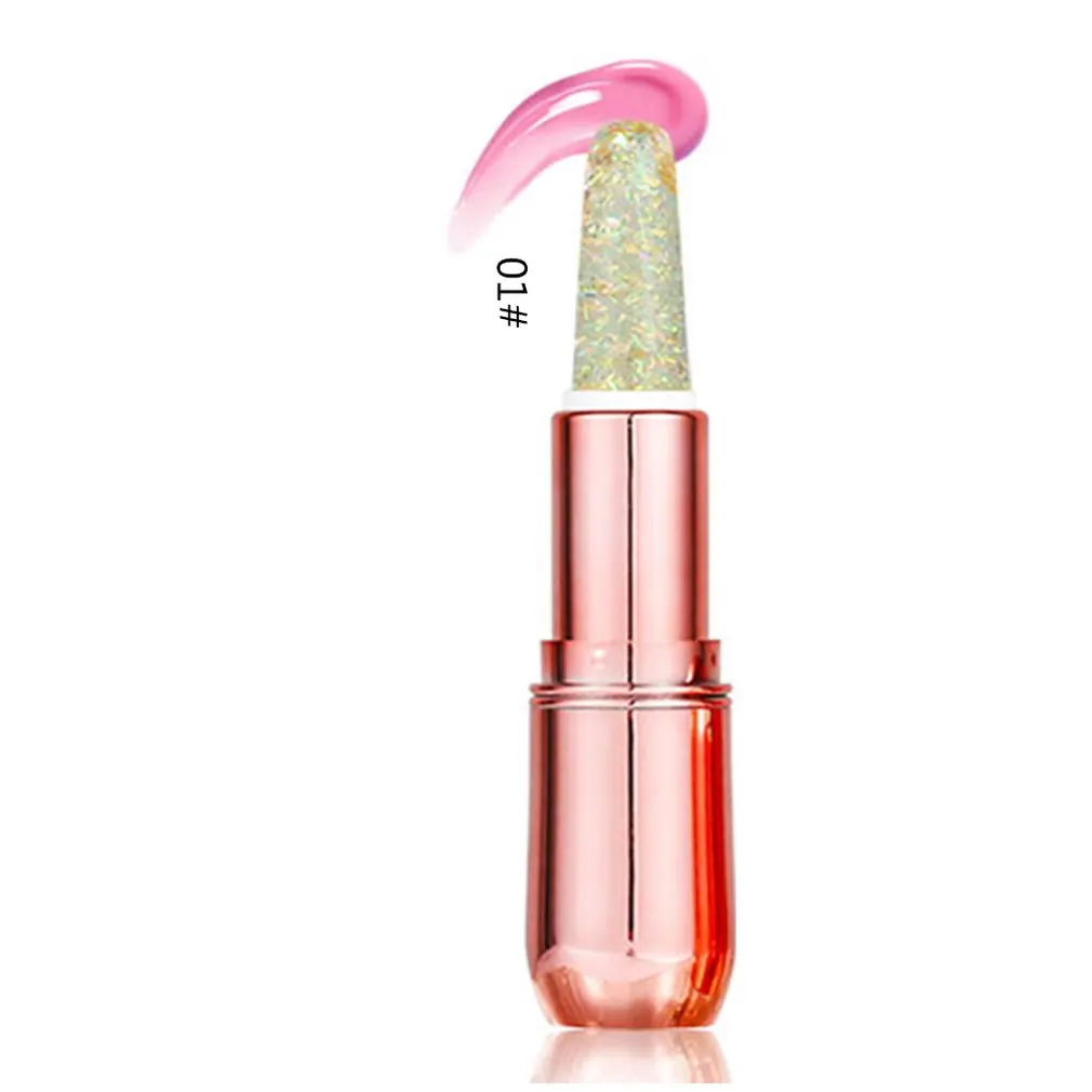 

Lipstick Starry Crystal Diamond Jelly Temperature Change Non-stick Cup 6 Color Optional Lip Balm