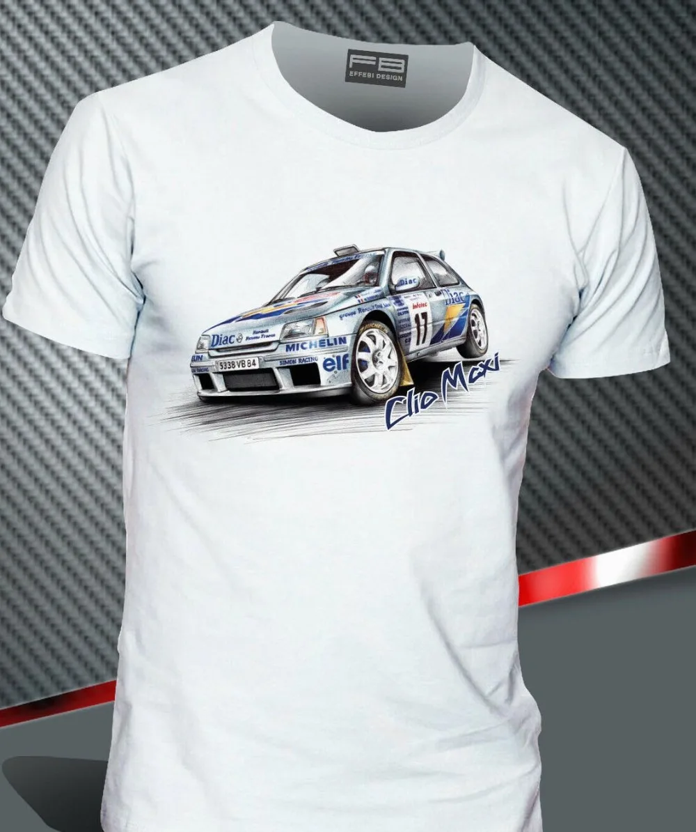 T-Shirt Renoult Clio Maxi Ragnotti Team Diac Rally Legend Montecarlo 2019 Nuova Vendita Calda Mens Manica Corta Stampa T-Shirt Design