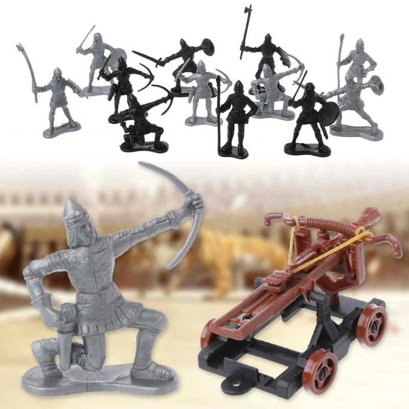 

14Pcs/set Medieval Knights Toy Catapult Crossbow Soldier Figures Playset Chariot Kids Xmas Birthday Gifts