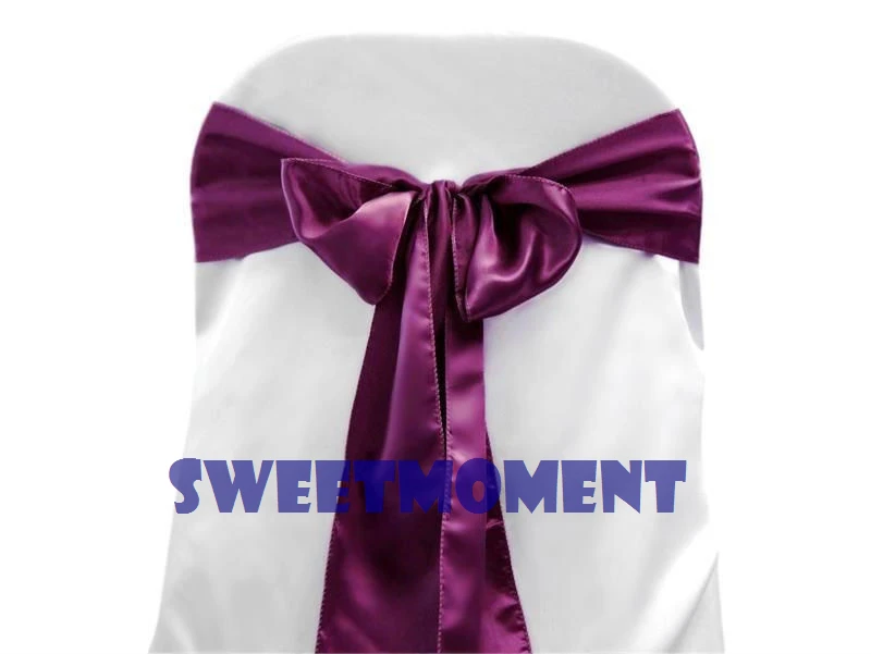 

100 Burgundy Shinny Satin Chair Ribbon
