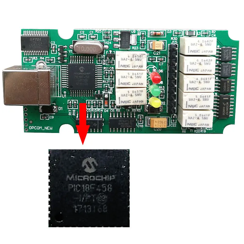 Новая версия OPCOM v1.70 op com 170 с Best pic18f458 чип для Авто Opel OBD2 код сканер CAN BUS